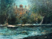A. Q. Arif, 22 x 28 Inch, Oil on Canvas, Citysscape Painting, AC-AQ-339